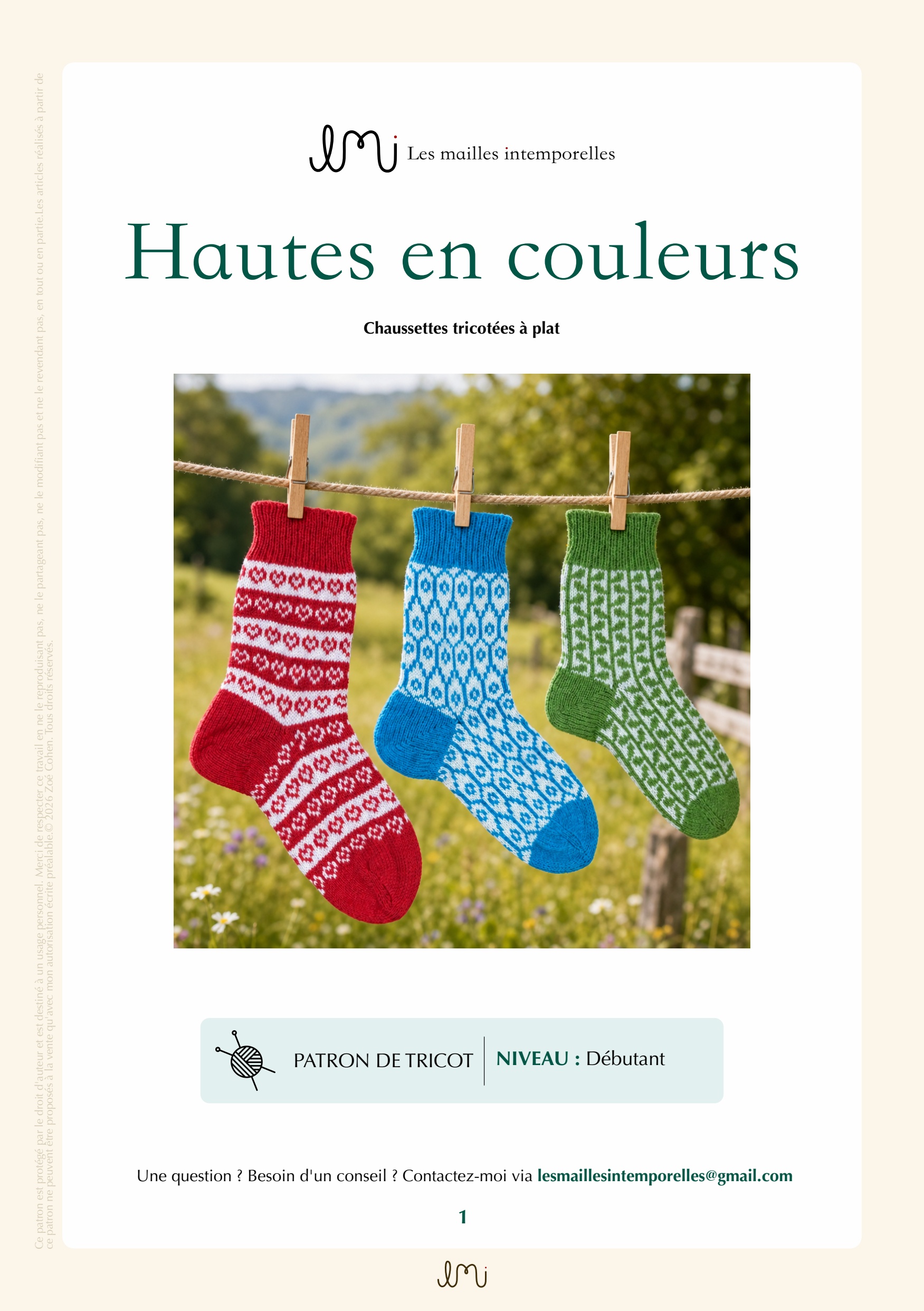 Hautes en couleurs — Trois modèles de chaussettes à tricoter à plat – Image 4