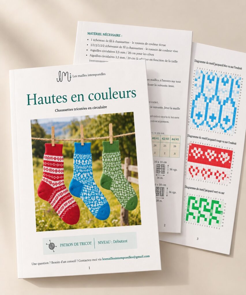 Hautes en couleurs — Trois modèles de chaussettes à tricoter en rond