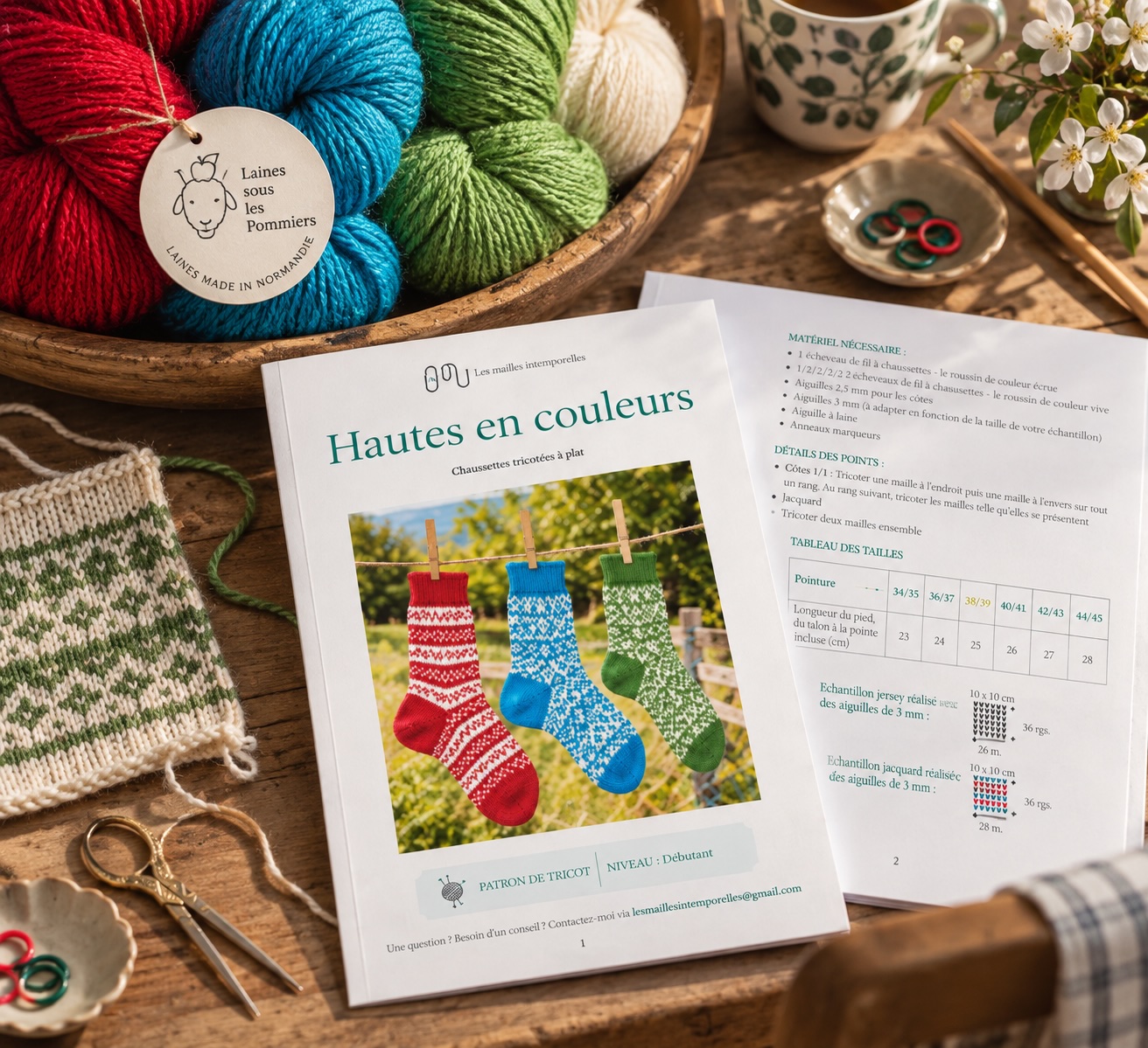 Hautes en couleurs — Trois modèles de chaussettes à tricoter à plat – Image 2